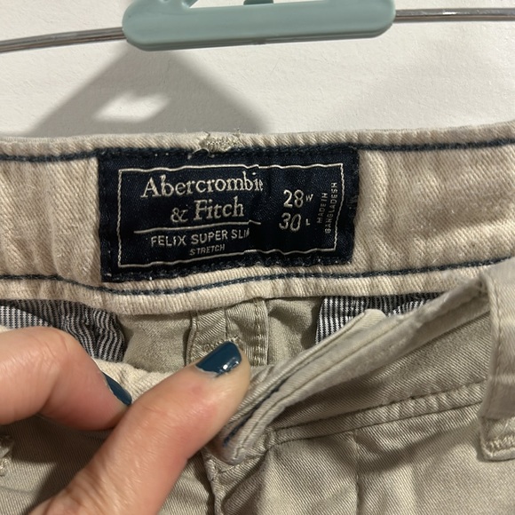 Abercrombie & Fitch Felix Super Slim Stretch Khakis 28W 30 L - Picture 2 of 6